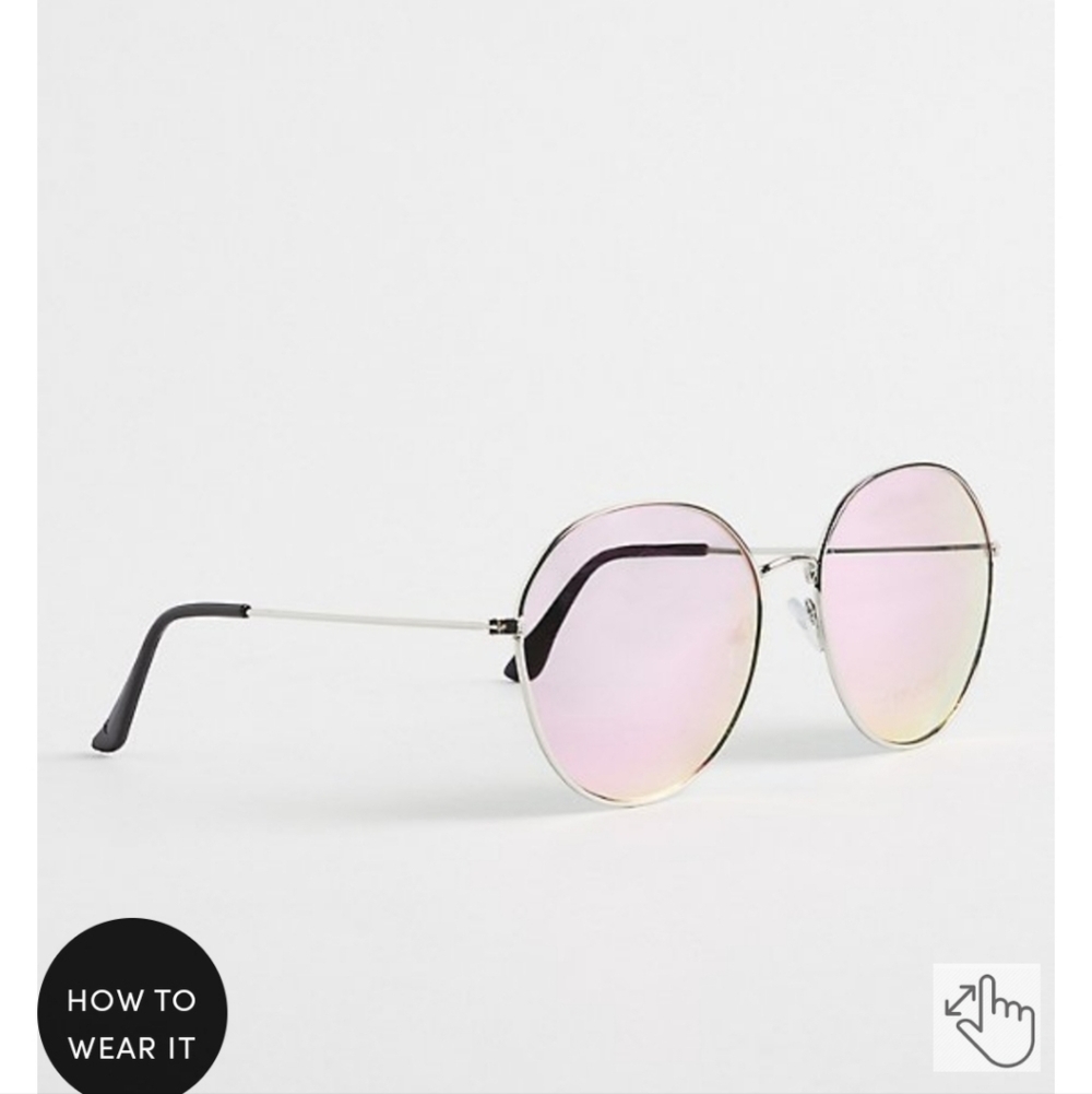 🆕️🕶😎 PINK ROUND AVIATOR WITH REFLECTIVE LENS😎🕶 - Picture 2 of 7